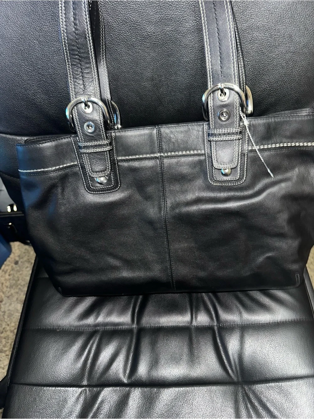 NEW Coach Soho Pleated Black Leather Tote Bag (Style No. F13733)